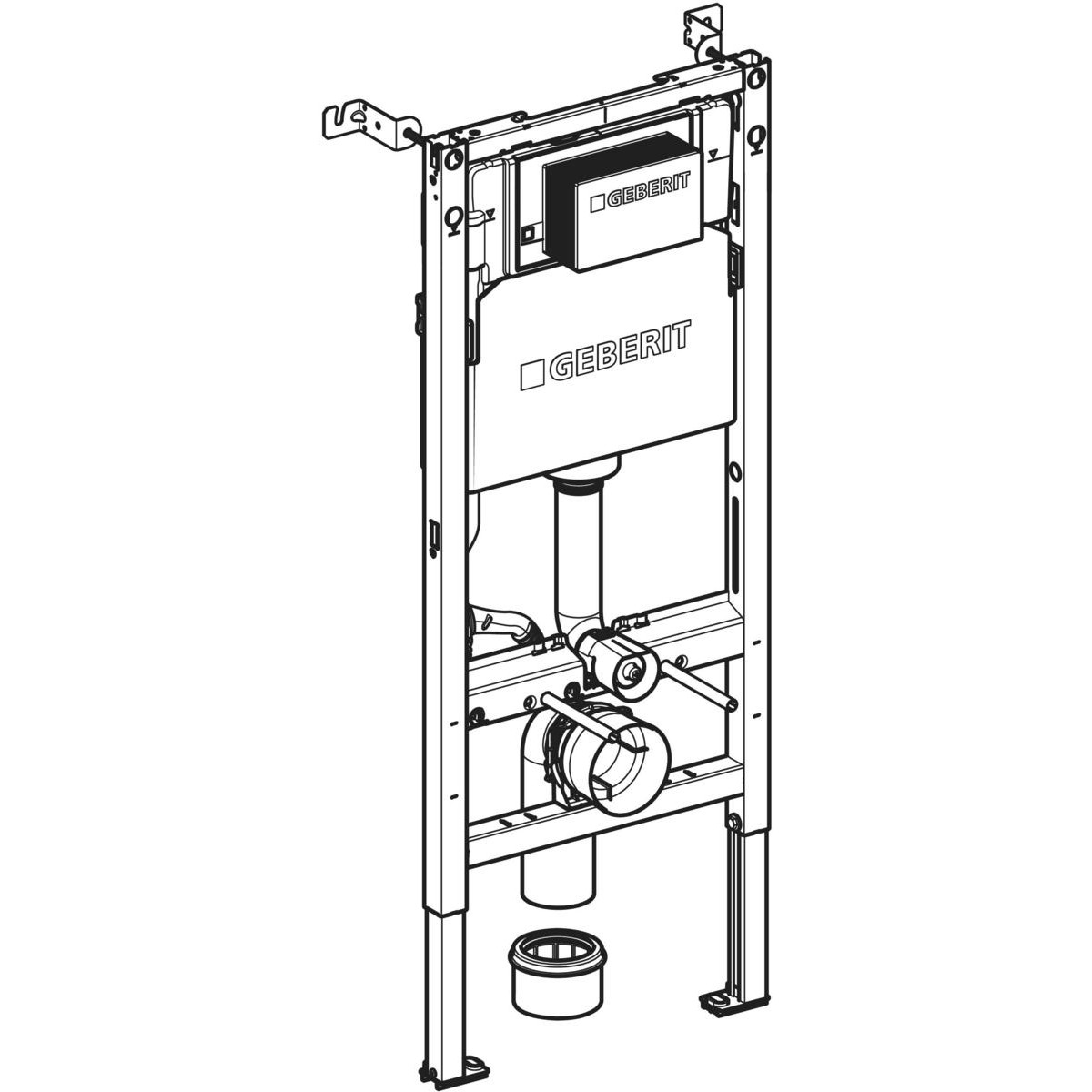 Bastidor para inodoro suspendido Geberit Duofix Alpha 112 cm con cisterna empotrada 12 cm
