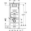 Bastidor para inodoro suspendido Geberit DuofixBasic 112 cm con cisterna Delta 12 cm 6/3 l