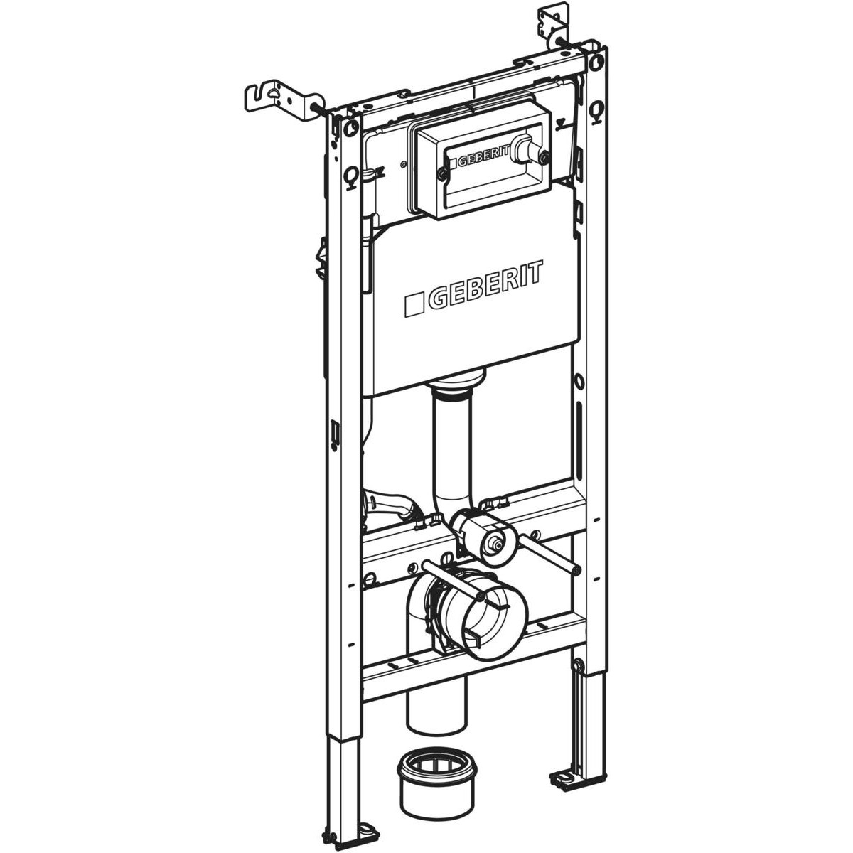 Bastidor para inodoro suspendido Geberit DuofixBasic 112 cm con cisterna Delta 12 cm 6/3 l