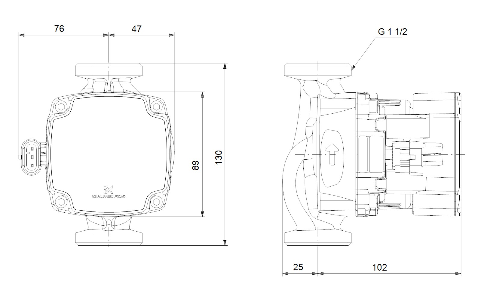 Circulador de calefacción Grundfos UPS4 GO 25-65 130 93074168