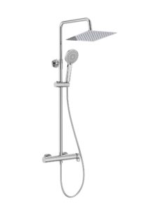 Columna de ducha monomando Roca Vega Plus Square rociador 250 × 250 mm cromado