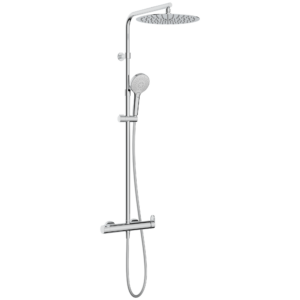 Columna de ducha monomando SENSEA Icone rociador redondo Ø300 mm barra extensible cromado