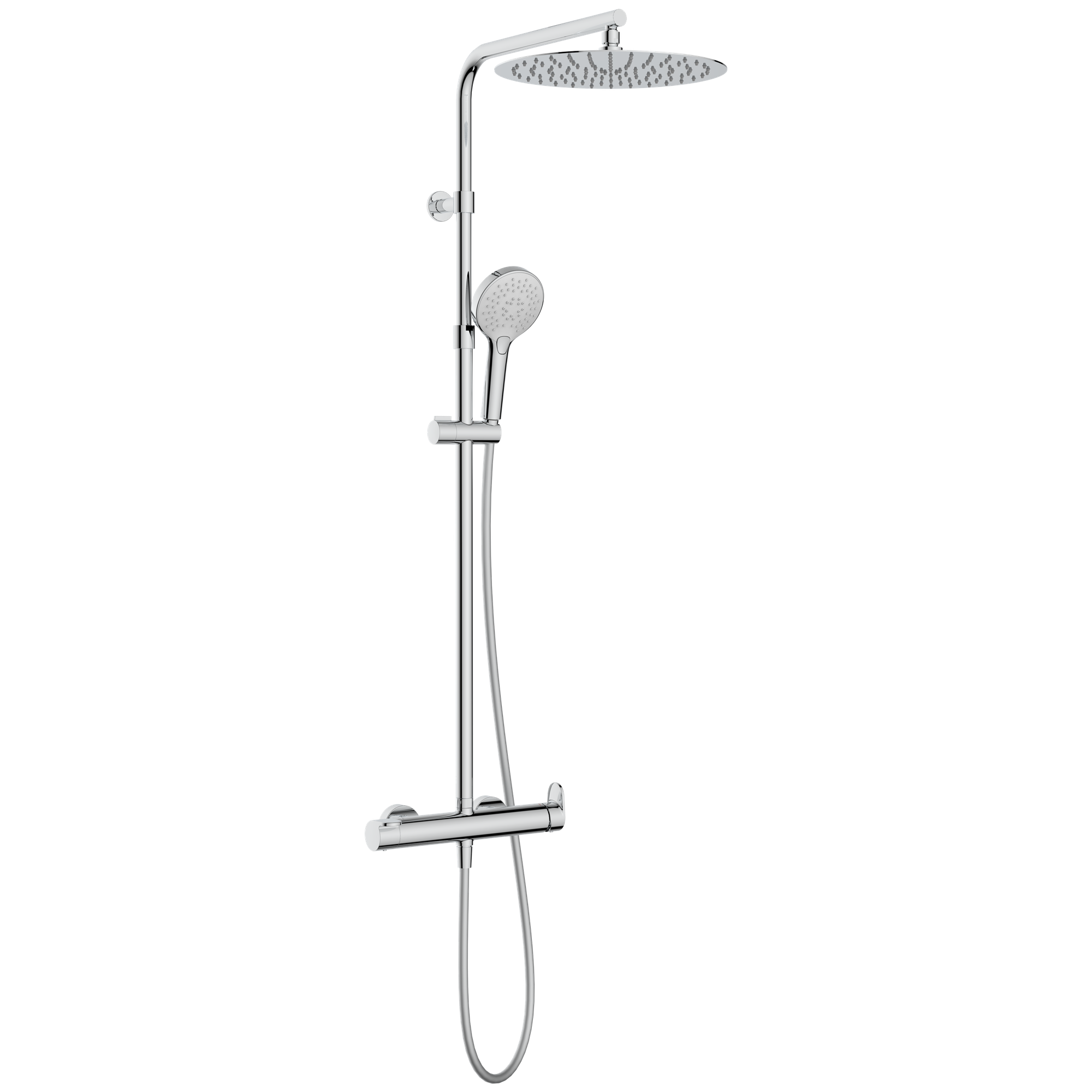Columna de ducha monomando SENSEA Icone rociador redondo Ø300 mm barra extensible cromado