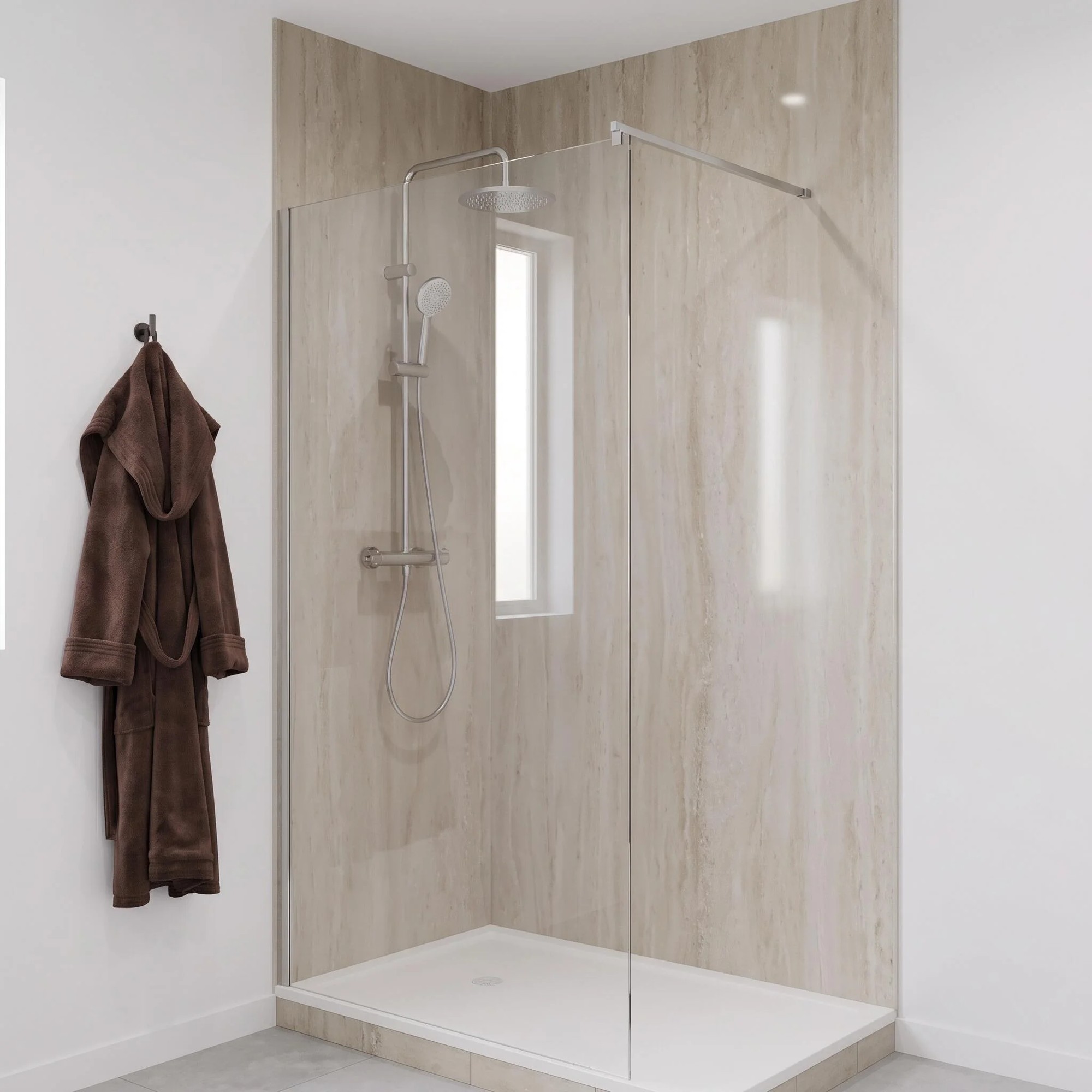 Columna de ducha monomando SENSEA Icone rociador redondo Ø300 mm barra extensible cromado