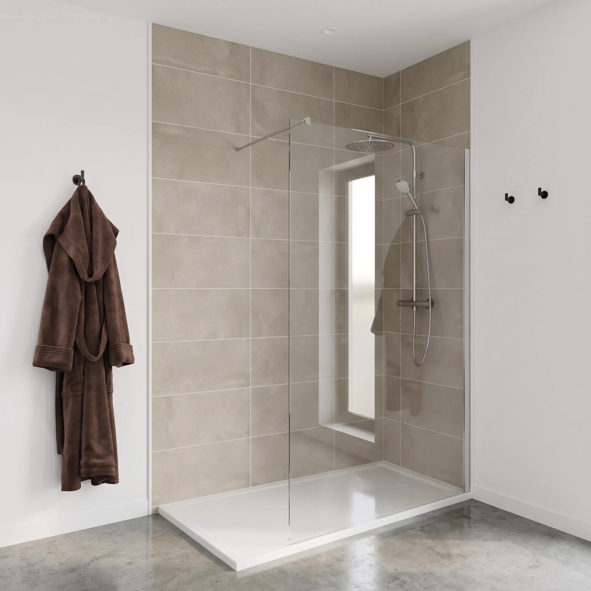 Columna de ducha monomando SENSEA Icone rociador redondo Ø300 mm barra extensible cromado
