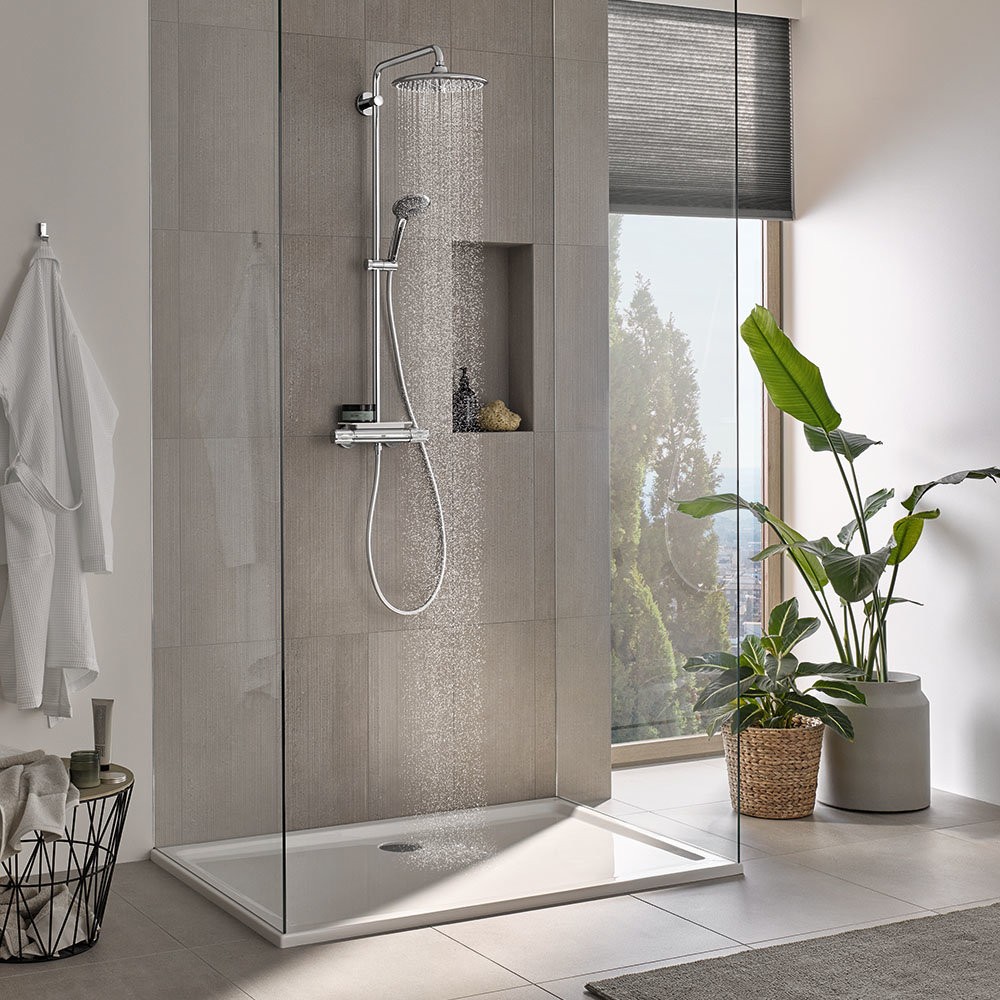 Columna de ducha termostática GROHE Vitalio Joy 260 rociador Ø260 mm cromado 26403002