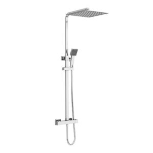 Columna de ducha termostática Milan Modern Square rociador 300 × 300 mm y teleducha