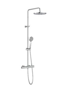 Columna de ducha termostática Roca Victoria T-Plus rociador Ø245 mm cromado