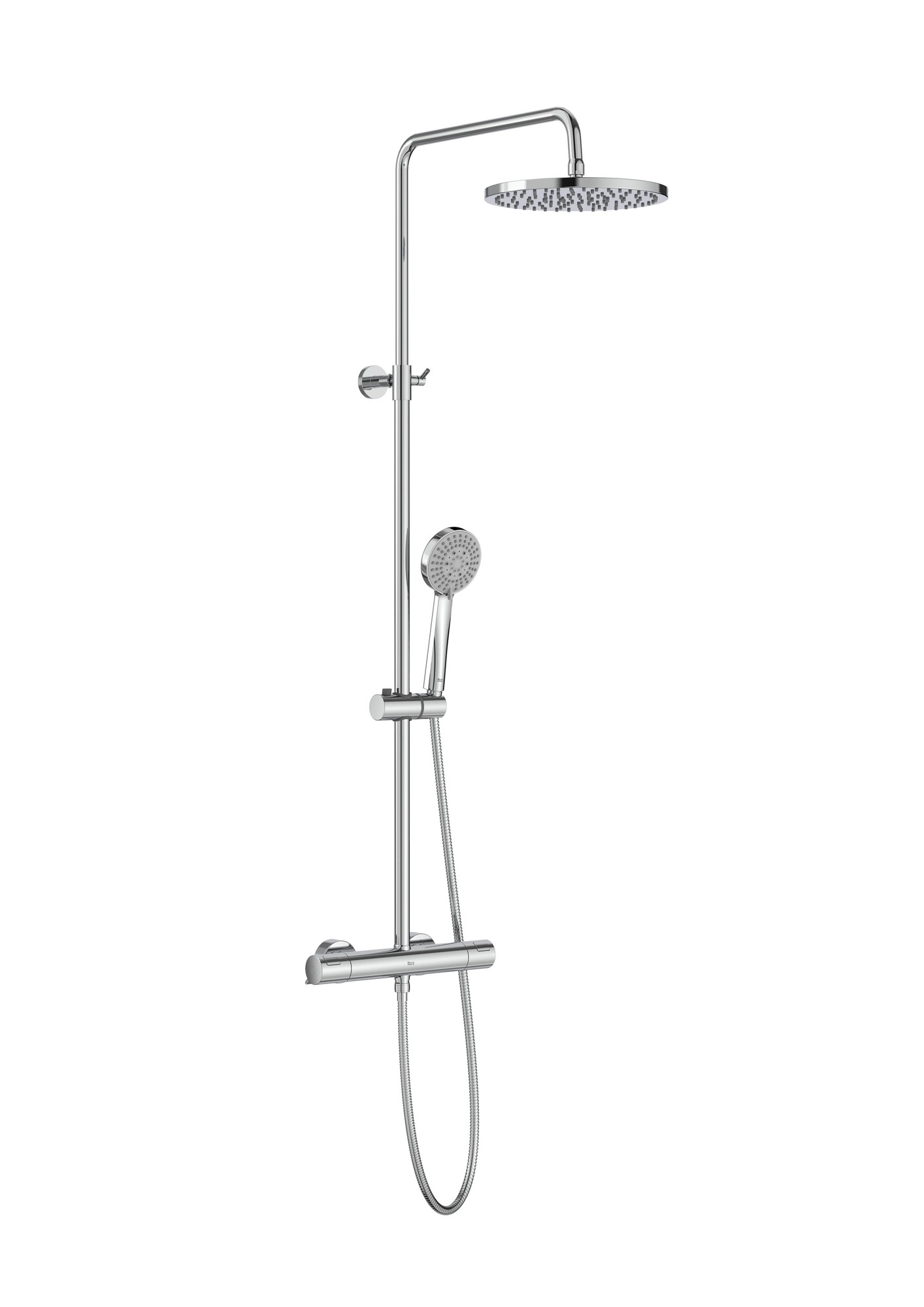 Columna de ducha termostática Roca Victoria T-Plus rociador Ø245 mm cromado