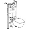 Conjunto de bastidor e inodoro suspendido Geberit Duofix Sigma Smyle Square Rimfree 4 en 1