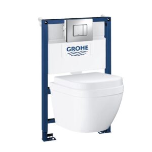 Conjunto de bastidor e inodoro suspendido GROHE Rapid SL 0,82 m Euro Compact Rimless 6/3 l