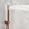 Conjunto de ducha empotrado monomando IMEX Monza rociador Ø250 mm oro rosa cepillado