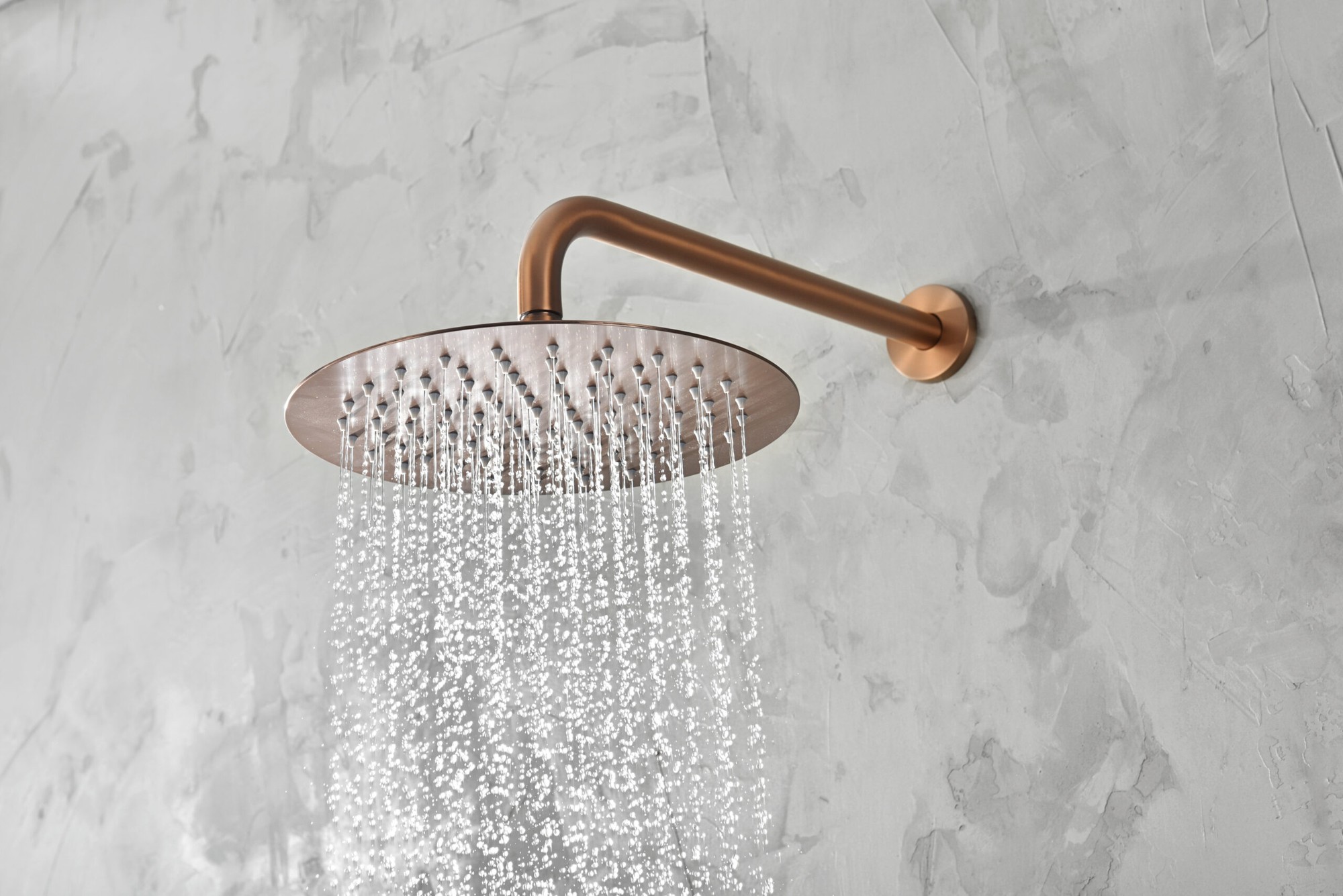 Conjunto de ducha empotrado monomando IMEX Monza rociador Ø250 mm oro rosa cepillado