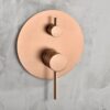 Conjunto de ducha empotrado monomando IMEX Monza rociador Ø250 mm oro rosa cepillado