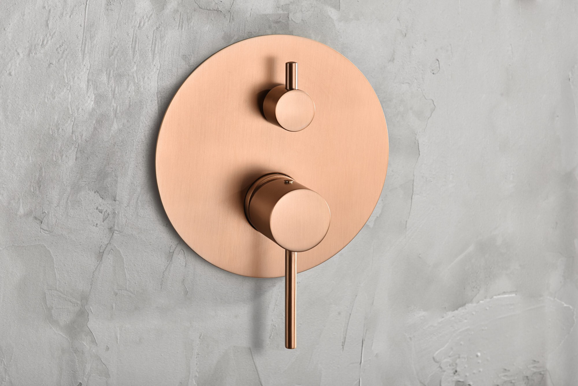Conjunto de ducha empotrado monomando IMEX Monza rociador Ø250 mm oro rosa cepillado