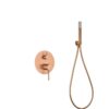 Conjunto de ducha empotrado monomando IMEX Monza rociador Ø250 mm oro rosa cepillado