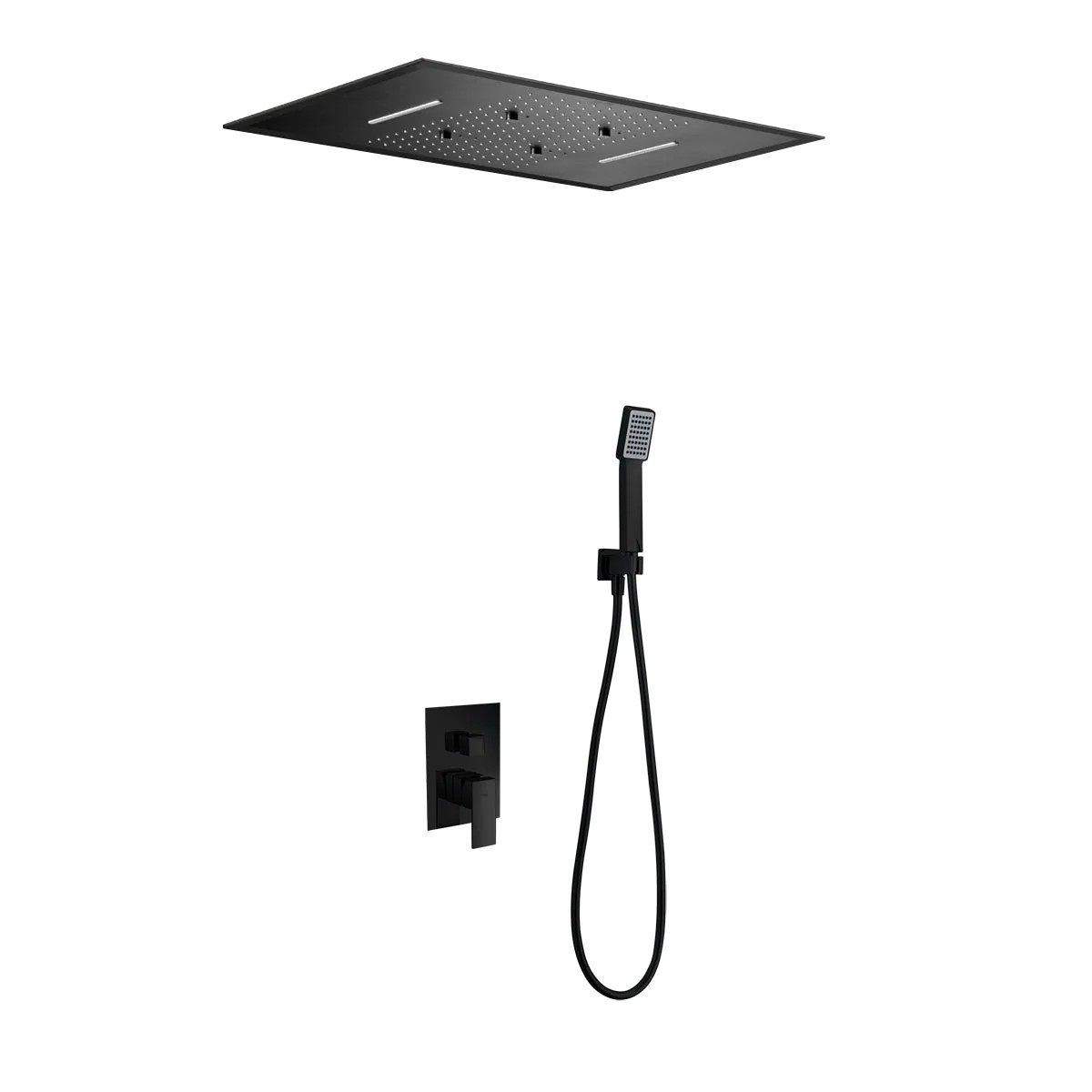 Conjunto de ducha empotrado monomando IMEX Sumatra de techo rociador 590 × 480 mm