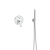 Conjunto de ducha empotrado monomando Roca Nauta rociador redondo Ø250 mm 2 vías cromado