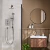 Conjunto de ducha empotrado termostático Bristan Prism rociador 200 mm con barra cromado