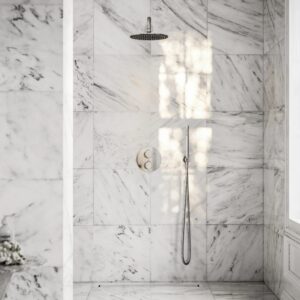 Conjunto de ducha empotrado termostático Lusso Stone Luxe rociador Ø200 mm cromado