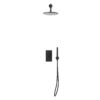 Conjunto de ducha empotrado termostático Scudo Core Round rociador 235 mm negro mate