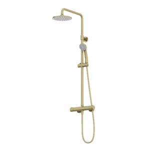 Conjunto de ducha visto con barra Avox Merano termostático rociador Ø200 mm