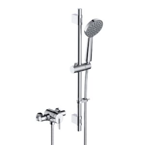 Conjunto de ducha visto con barra Bristan Sonique3 termostático barra regulable cromado