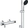 Conjunto de ducha visto con barra GROHE Precision Flow termostático barra 600 mm cromado