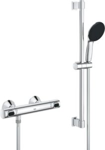 Conjunto de ducha visto con barra GROHE Precision Flow termostático barra 600 mm cromado