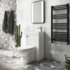 Conjunto lavabo e inodoro 2 en 1 Alaska adosado a pared 500 mm 6/4 l asiento amortiguado