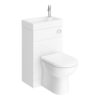 Conjunto lavabo e inodoro 2 en 1 Alaska adosado a pared 500 mm 6/4 l asiento amortiguado