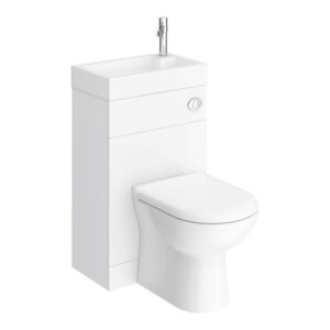 Conjunto lavabo e inodoro 2 en 1 Alaska adosado a pared 500 mm 6/4 l asiento amortiguado