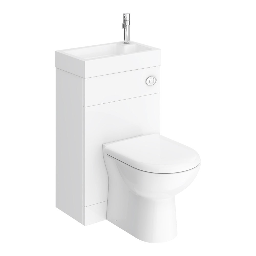 Conjunto lavabo e inodoro 2 en 1 Alaska adosado a pared 500 mm 6/4 l asiento amortiguado