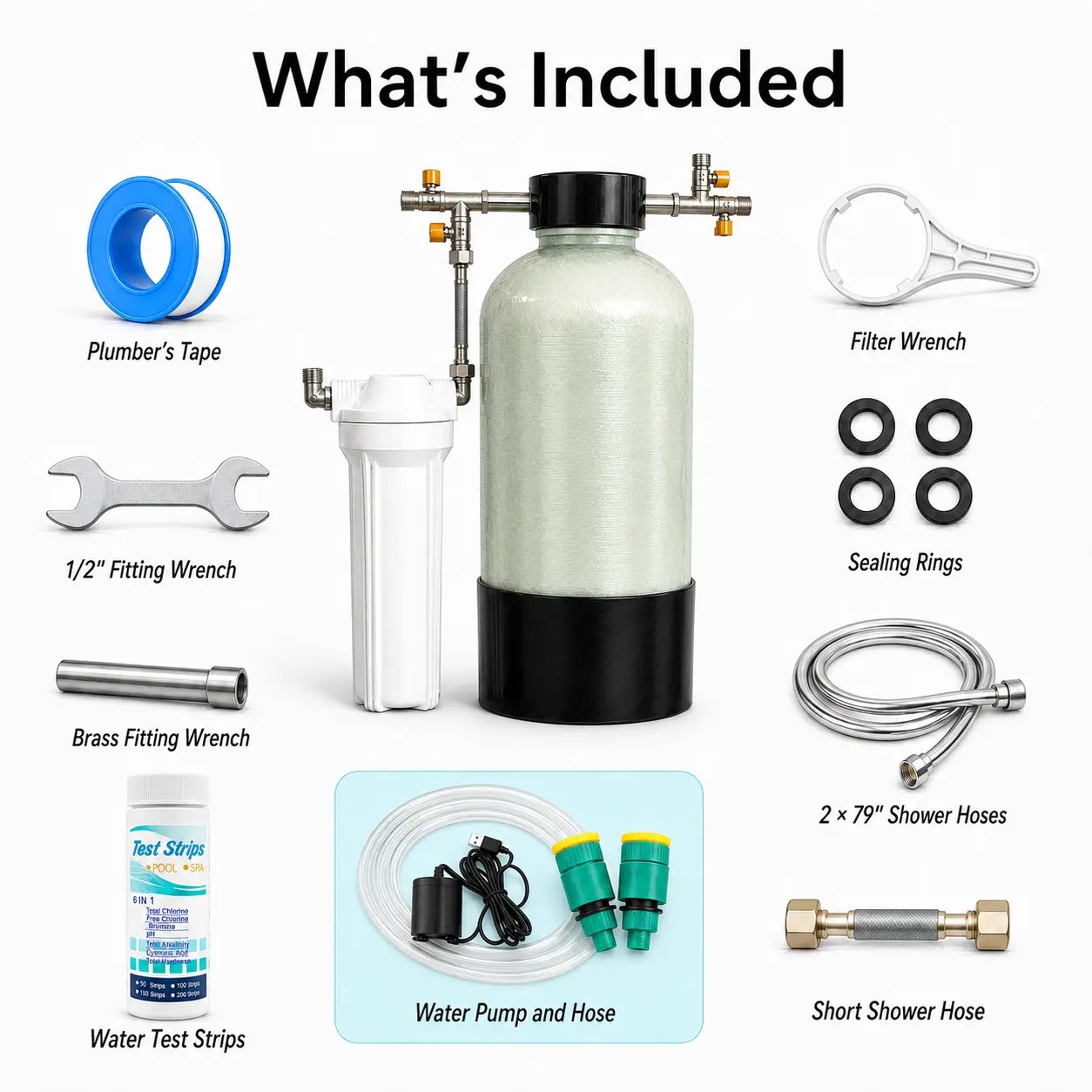 Descalcificador de ducha Soft Water Care de intercambio iónico con filtro ACF