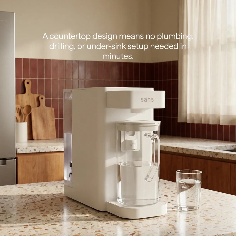 Dispensador de ósmosis inversa de sobremesa Sans Water Purifier 4 etapas UV-C blanco