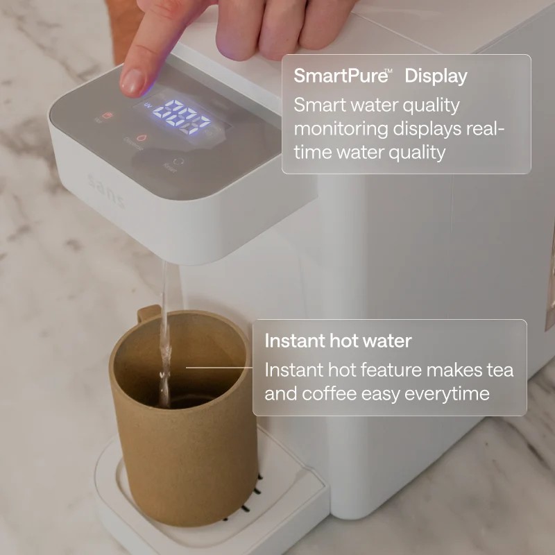 Dispensador de ósmosis inversa de sobremesa Sans Water Purifier 4 etapas UV-C blanco