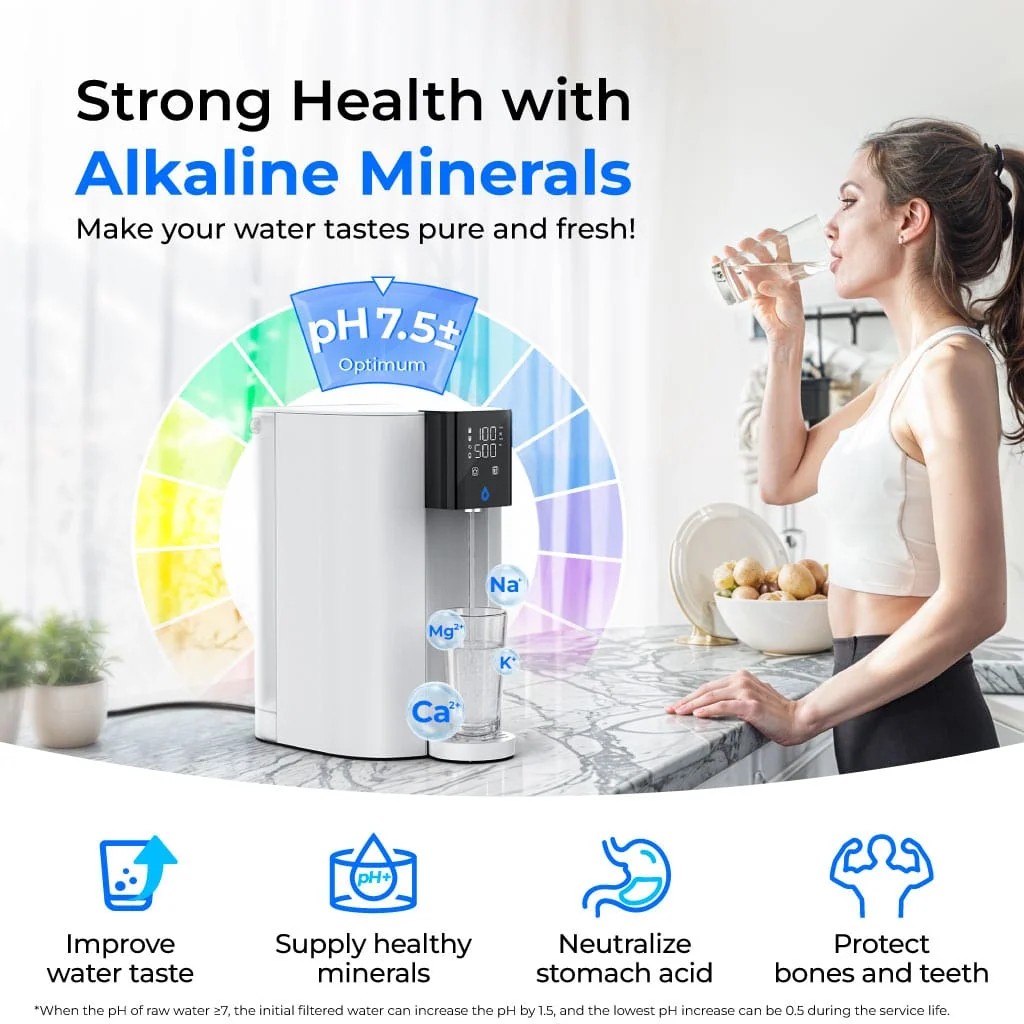 Dispensador de ósmosis inversa de sobremesa Waterdrop C1SL 75 GPD 7 etapas alcalino