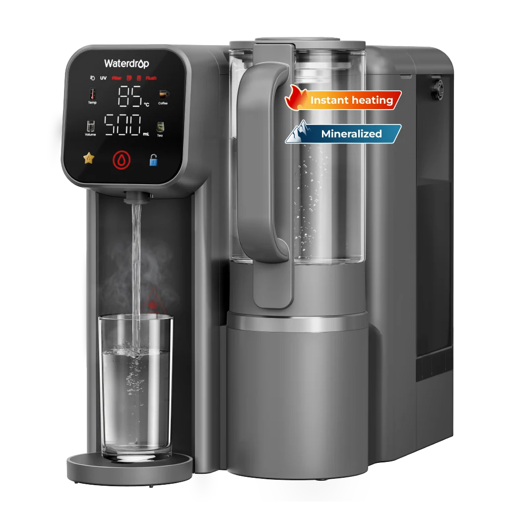 Dispensador de ósmosis inversa de sobremesa Waterdrop M6HG 75 GPD 8 etapas agua caliente