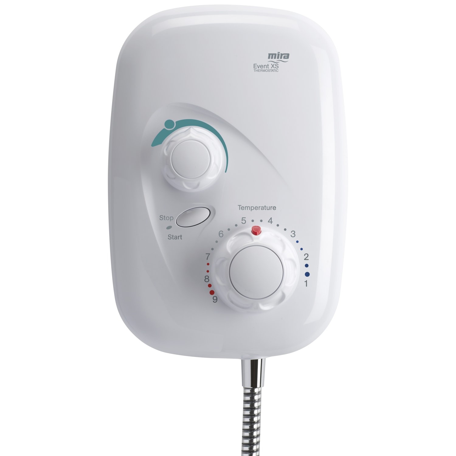 Ducha con bomba termostática Mira Event XS blanco/cromado