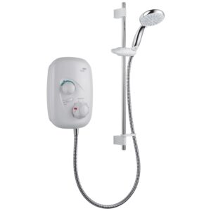 Ducha con bomba termostática Mira Event XS blanco/cromado