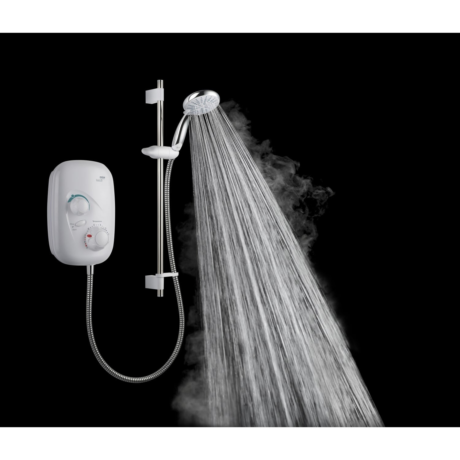 Ducha con bomba termostática Mira Event XS blanco/cromado