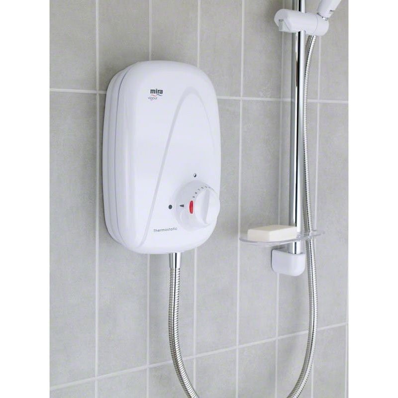 Ducha con bomba termostática Mira Vigour blanco/cromado