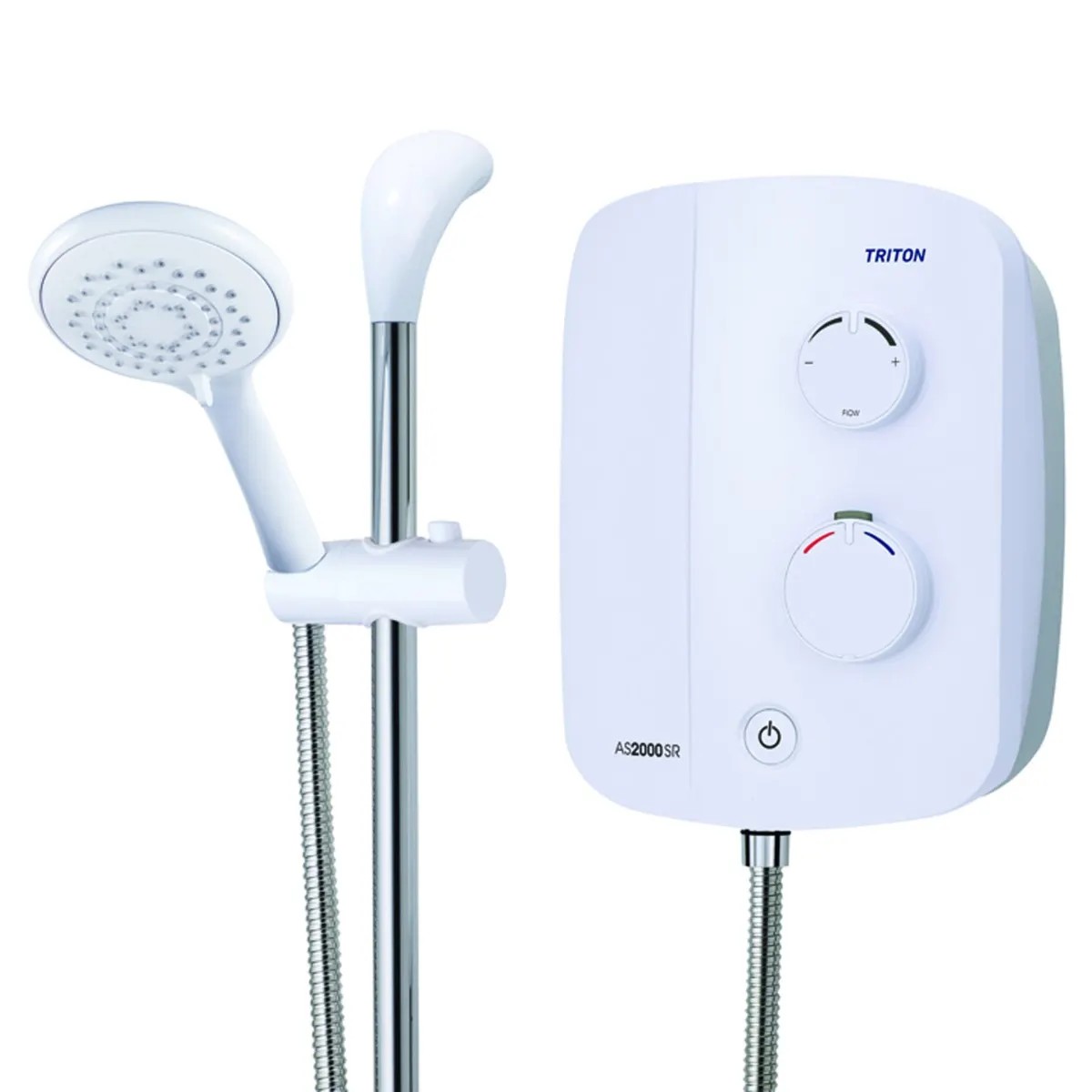Ducha con bomba termostática Triton AS2000SR Silent Running blanco/cromado