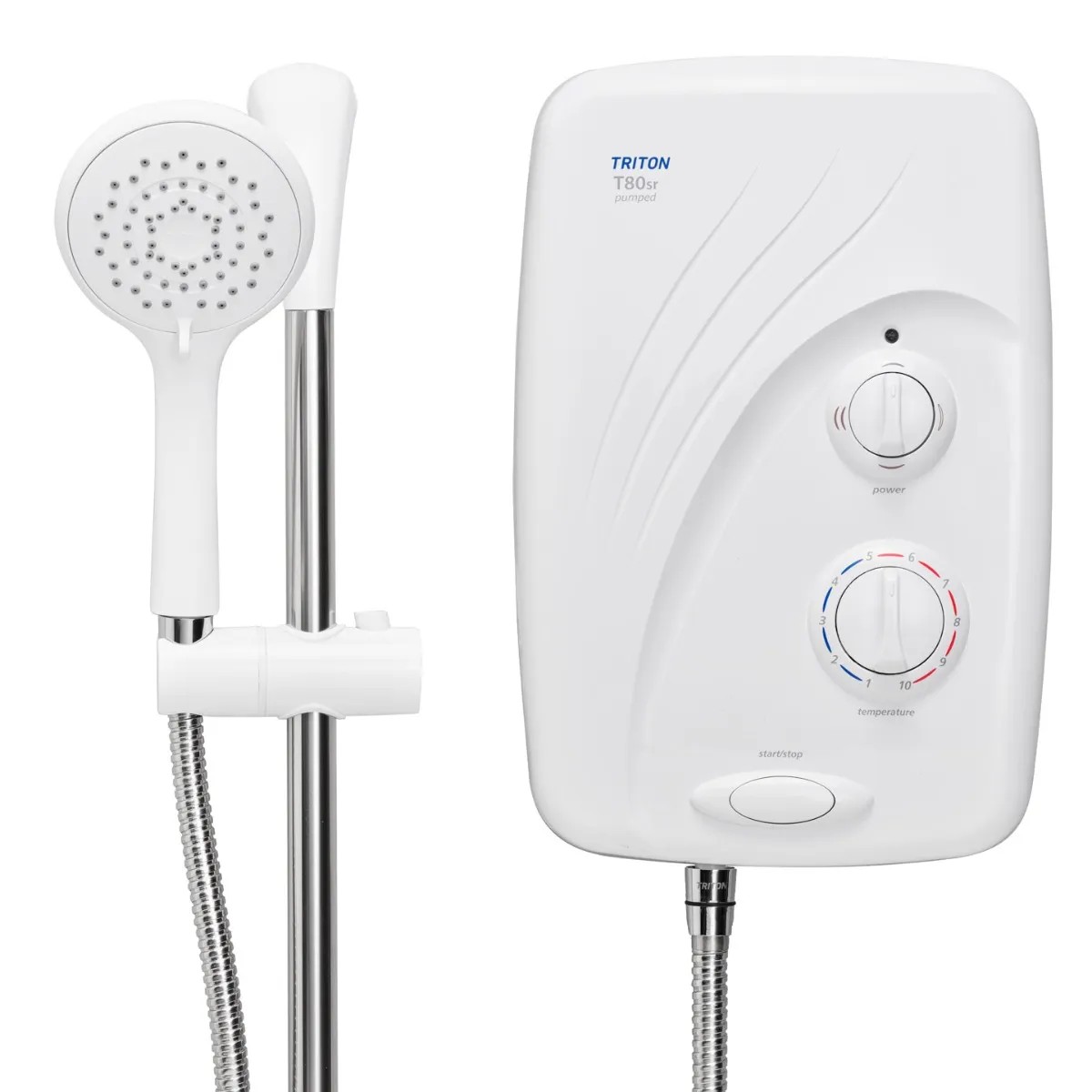 Ducha eléctrica con bomba Triton T80SR 8,5 kW blanco/cromado