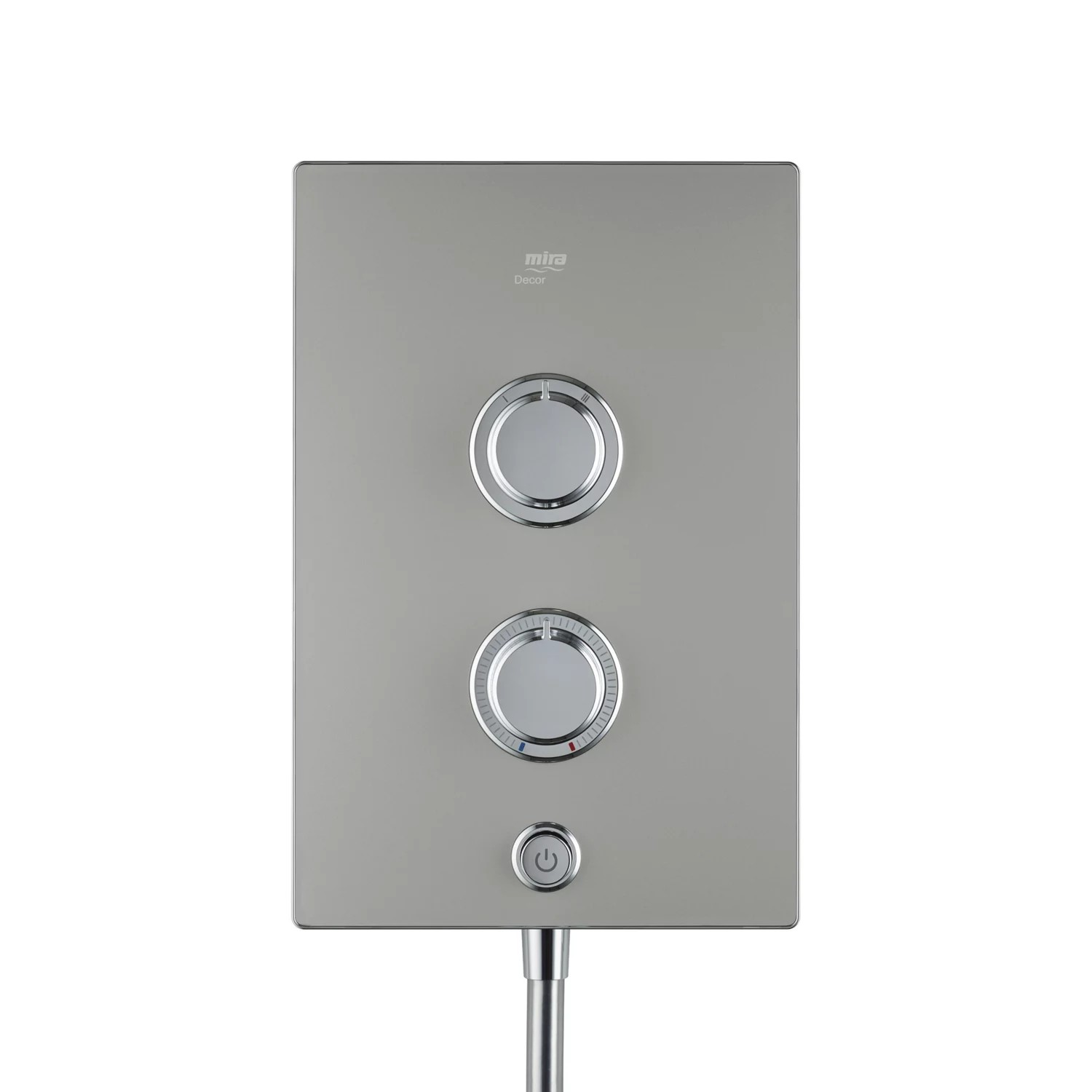 Ducha eléctrica de doble salida Mira Decor Dual 10,8 kW plata cálida