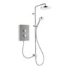 Ducha eléctrica de doble salida Mira Decor Dual 10,8 kW plata cálida