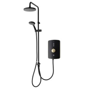 Ducha eléctrica de doble salida Triton Amala DuElec 9,5 kW negro/latón cepillado