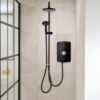 Ducha eléctrica de doble salida Triton Amala DuElec 9,5 kW negro/latón cepillado