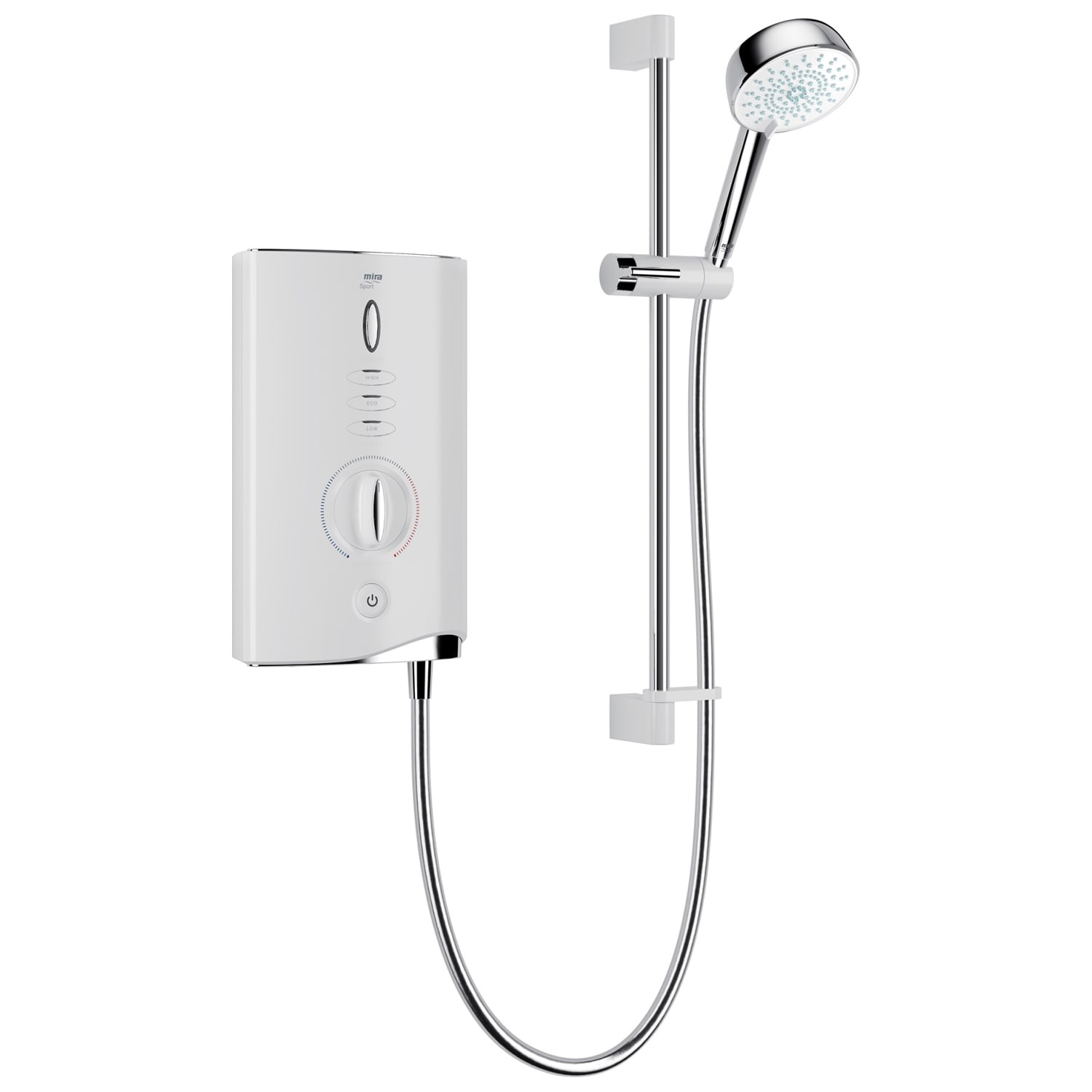 Ducha eléctrica Mira Sport Max 9,0 kW blanco/cromado