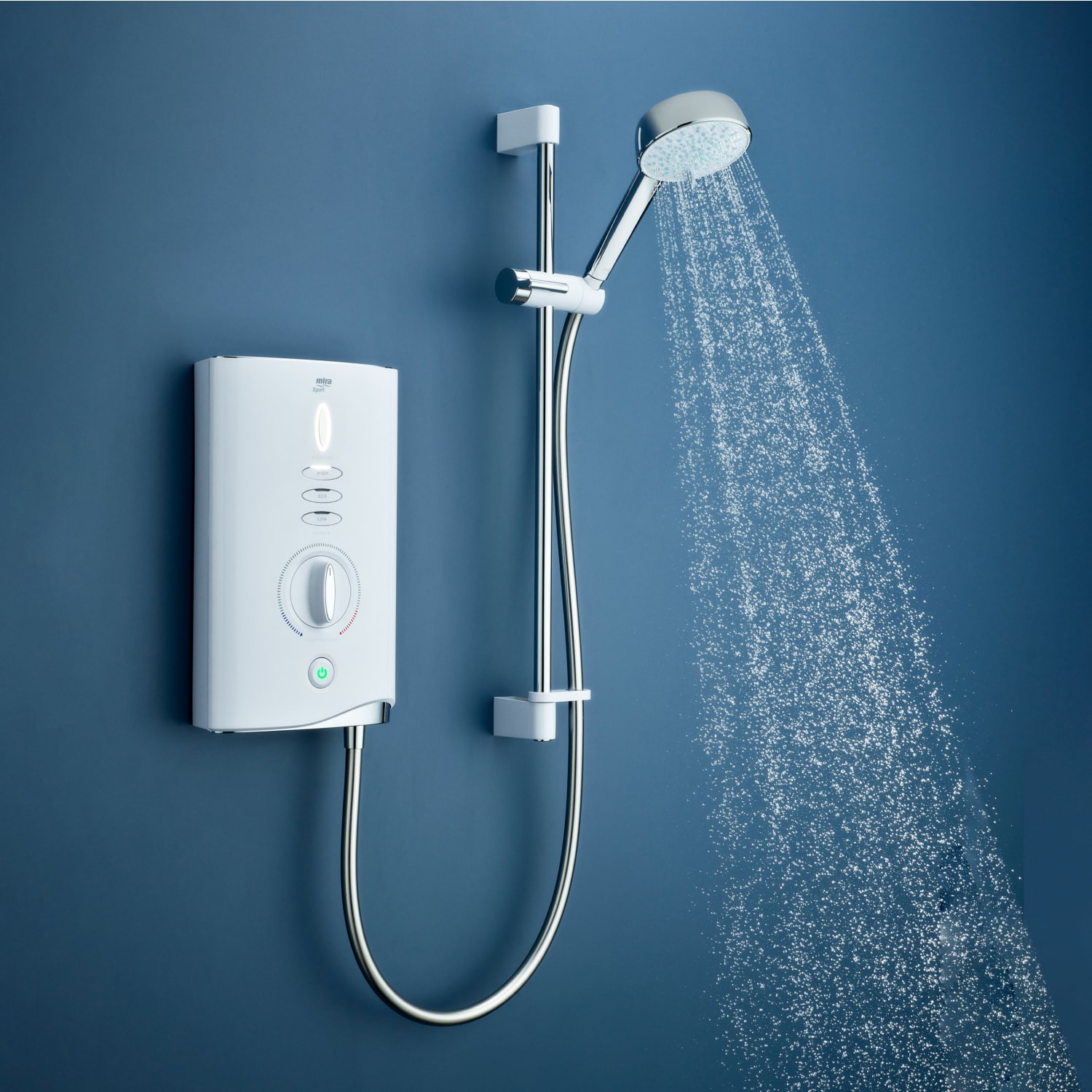Ducha eléctrica Mira Sport Max 9,0 kW blanco/cromado